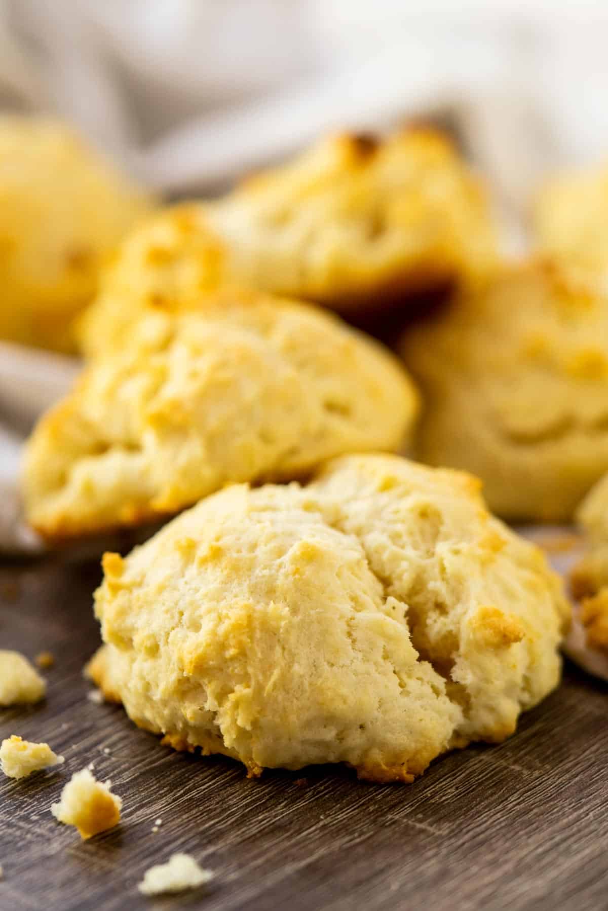 Baked cream biscuits on a cutting board