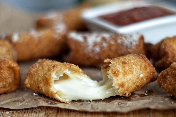 Wonton Wrapped Mozzarella Sticks