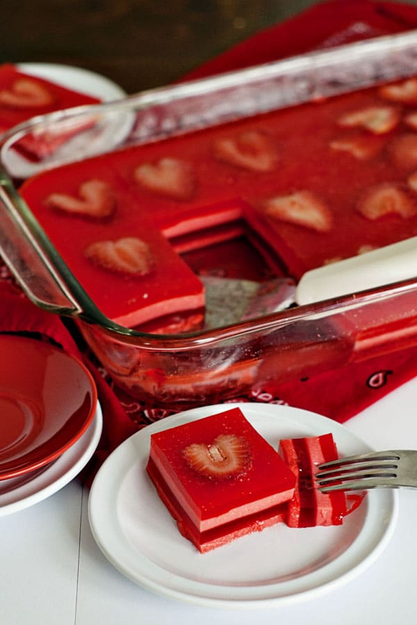 Valentine's Layered Jello Squares