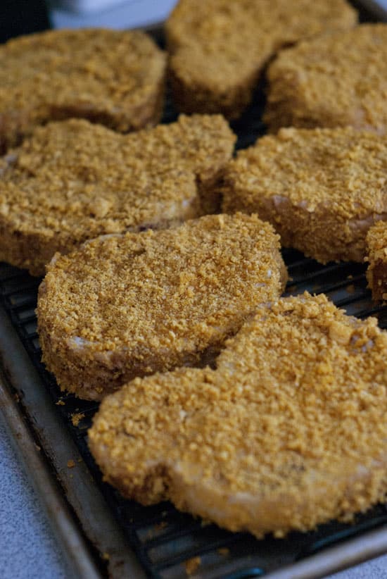 Crunchy french toast recipe on a cooling rack.