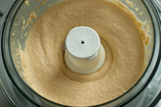 Simple Hummus recipe in a food processor.