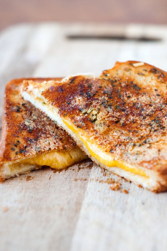 Garlic Parmesan Grilled Cheese Sandwiches-- Best Crispy Grilled Cheese!