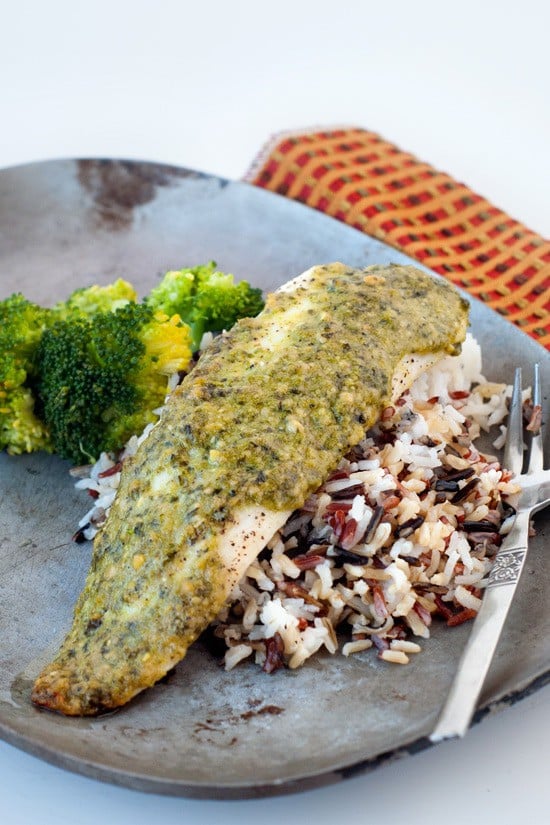 Oven Baked Pesto Tilapia | heatherlikesfood.com