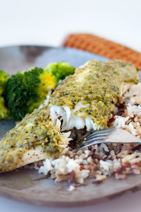 Oven Baked Pesto Tilapia | heatherlikesfood.com