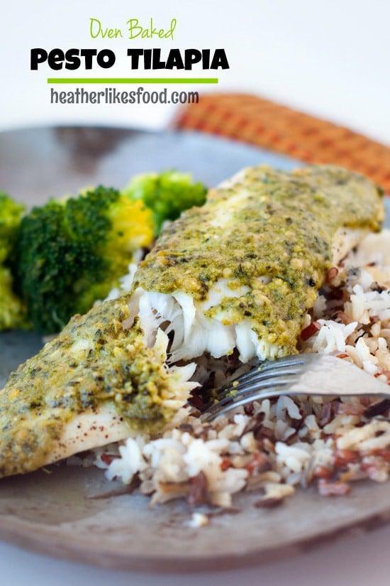 Oven Baked Pesto Tilapia Heatherlikesfood Com