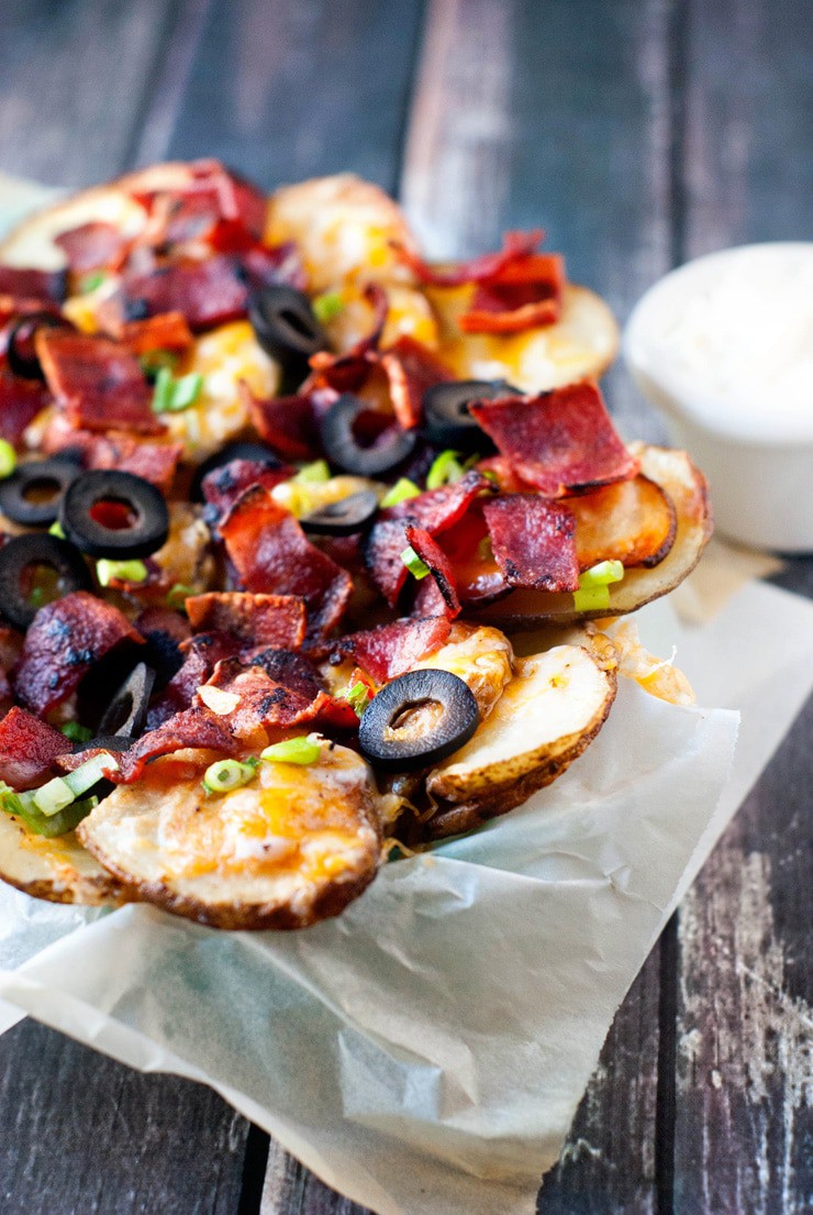 Loaded Baked Potato Nachos | Heather Likes Food