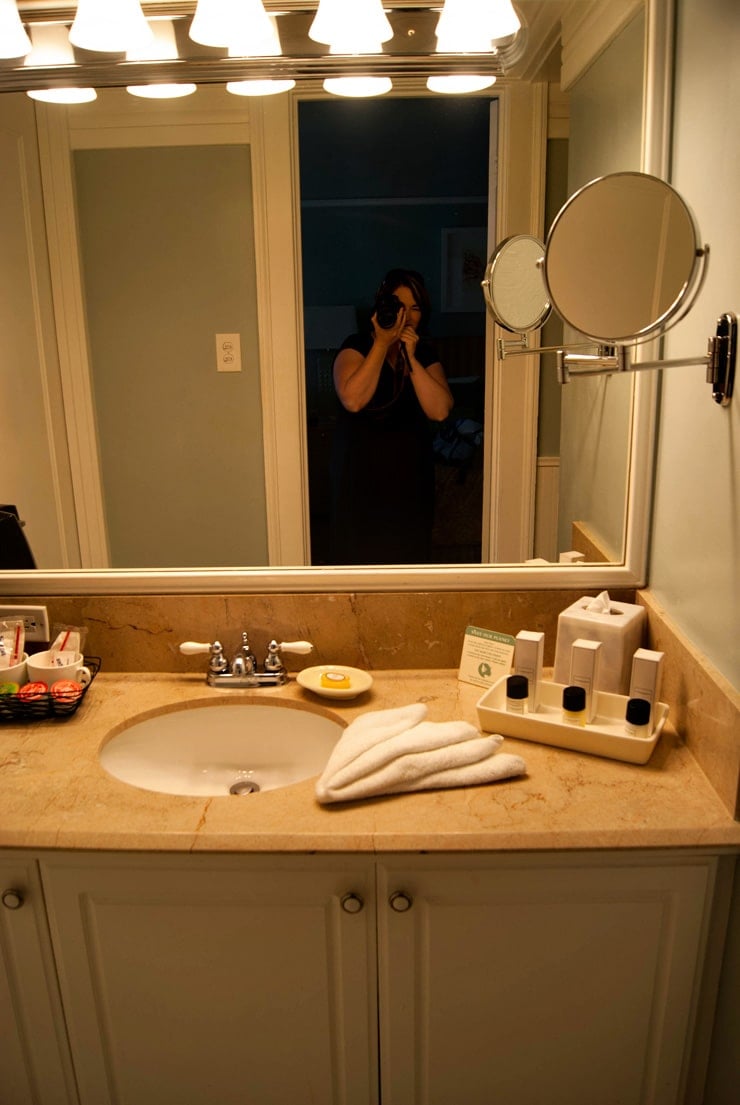 Grande Colonial, La Jolla California Hotel room bathroom.