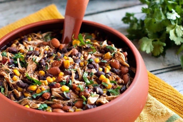 Slow Cooker Salsa Chicken Black Beans and Corn