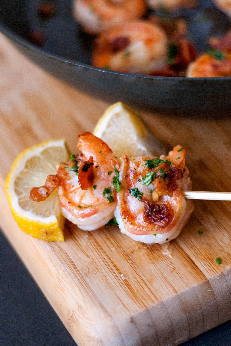 Lemon Bacon Shrimp Scampi | heatherlikesfood.com