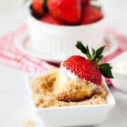 Fresh Strawberries dipped in sour cream and then brown sugar