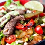 Skillet Steak Fajita Salads | heatherlikesfood.com