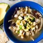 This soup is so, so good! It takes only 5 and gets thrown into the slow cooker to cook the day away. The broth is so flavorful and bright and is the perfect weeknight meal.