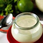 Creamy Cilantro Lime Dressing, just Like Cafe Rio! There are very few things I'd pour over my cereal, but this dressing is so good you'll want to put it on EVERYTHING!