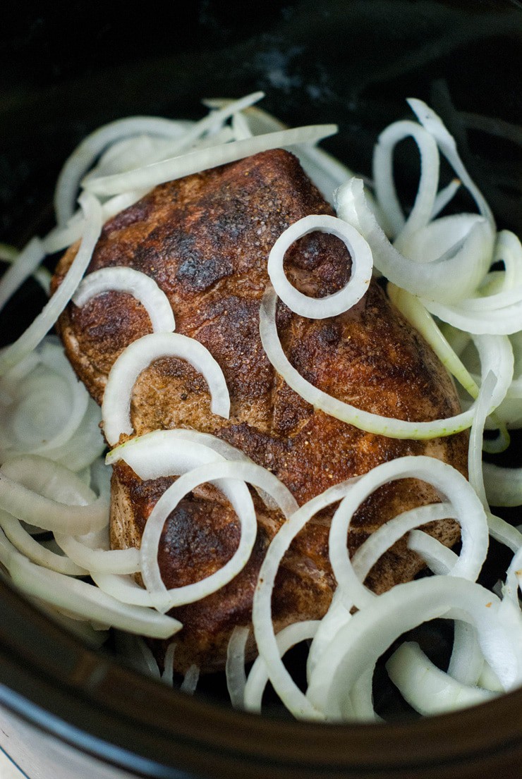 Slow Cooker Cumin Roasted Port-- this stuff is amazing. Cooked all day in a hearty sauce, it's perfect for topping rice, eating on a salad, or just by itself. So good! 