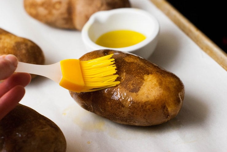 Baked Potatoes just like you get at the fancy steakhouses! Super simple and so, so easy! 