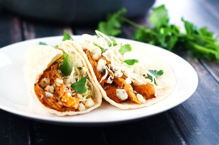 Buffalo Ranch Chicken Tacos | heatherlikesfood.com