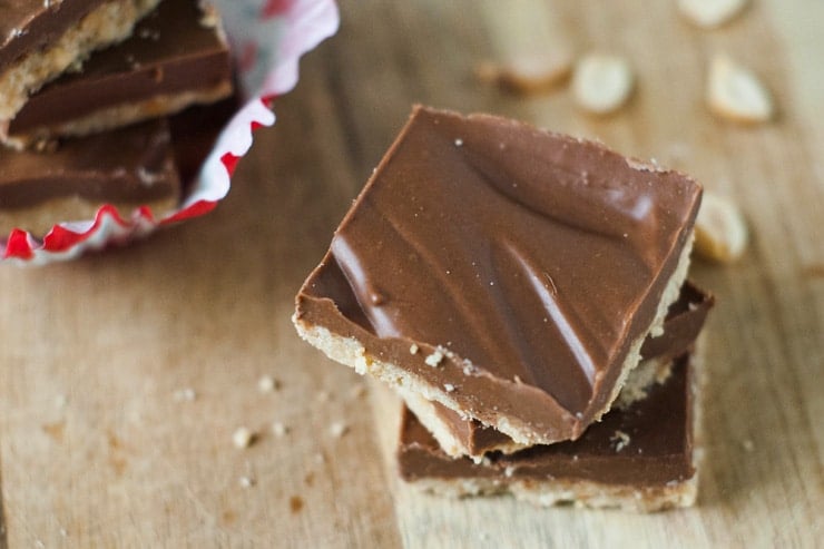 Chocolate Peanut Butter Fudge Bars | heatherlikesfood.com