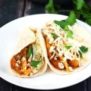 Buffalo Ranch Chicken Tacos | heatherlikesfood.com