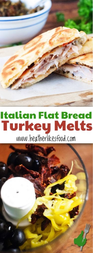 Italian Flat Bread Turkey Melts
