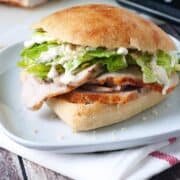 Caesar Pork Tenderloin Sandwiches
