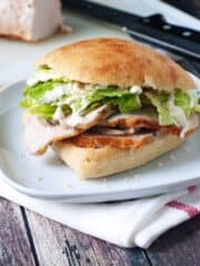 Caesar Pork Tenderloin Sandwiches