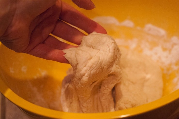 Navajo Tacos dough being mixed