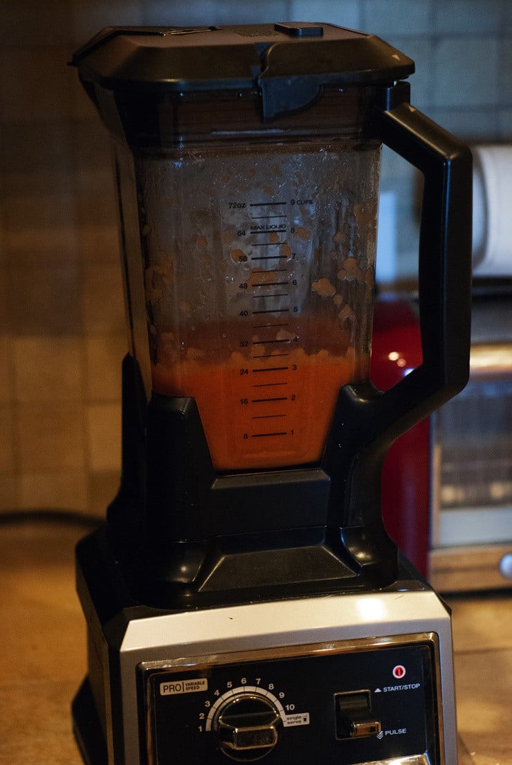 tomato soup in a blender