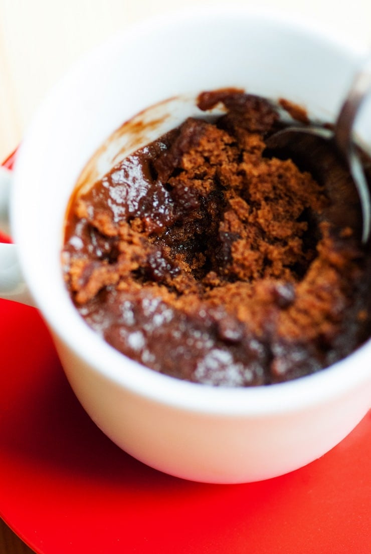 2 Minute Hot Fudge Mug Cake