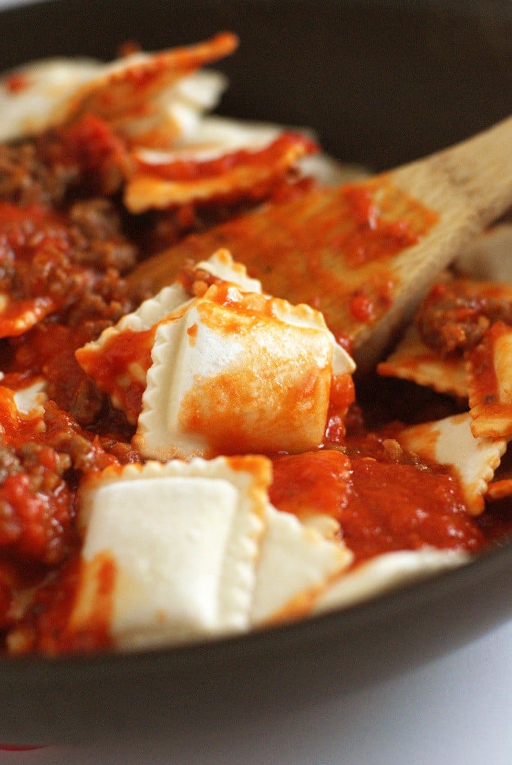 Frozen ravioli lasagna in one pan