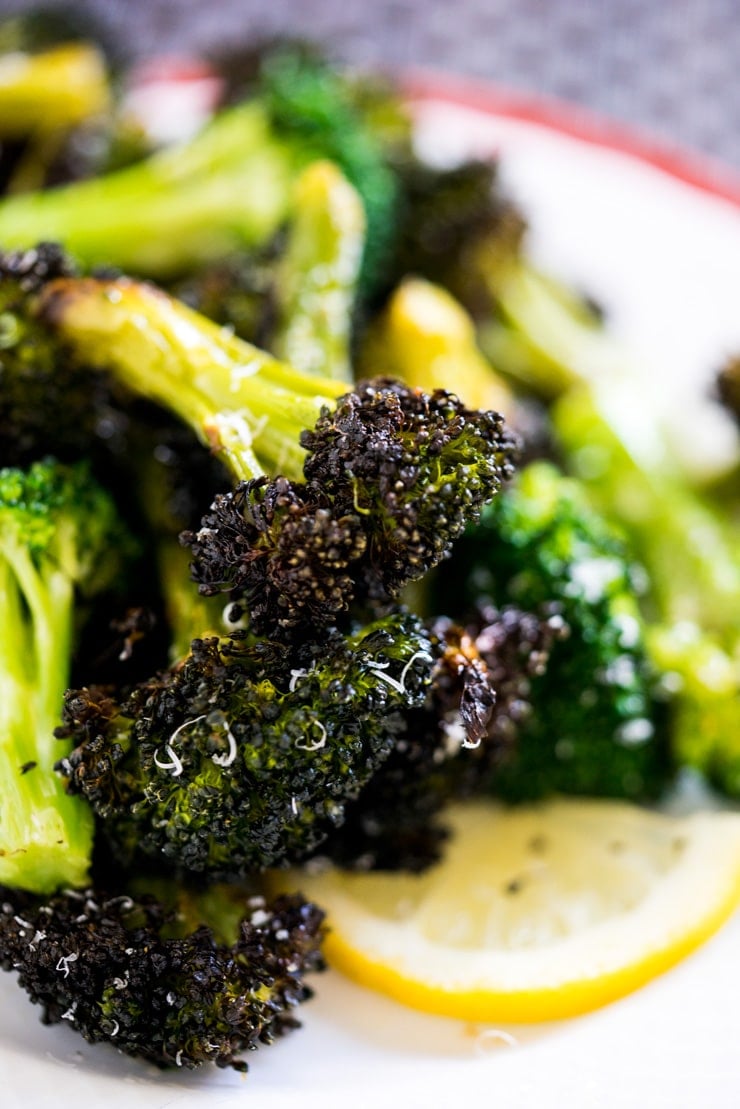 Ready for the most incredible roasted broccoli and easiest dinner of your life? This broccoli lives up to it's name and the chicken is so easy to make! Dinner will be done in under an hour with very little prep and you'll have many happy tummies around your dinner table! ** Post Sponsored by Barber Foods 