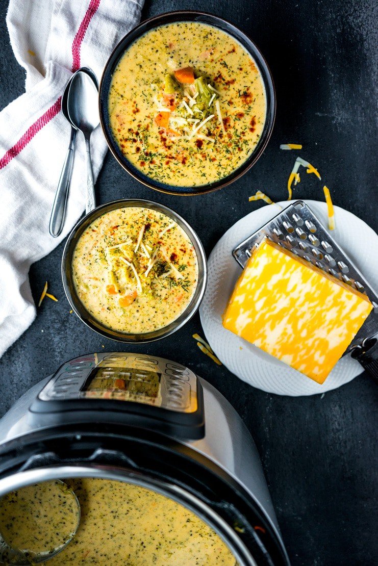 If you're craving a rich and creamy soup that is a snap to put together and takes under 20 minutes to make, this Instant Pot Broccoli and Four Cheese Soup is for you! 