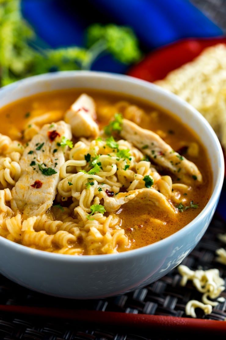 I love little short cuts in the kitchen and this Thai Coconut Lemongrass Ramen makes for a super flavorful meal without taking a ton of time to make thanks to cheap-o ramen noodles and ready made curry and lemon grass pastes. Easy and so, so flavorful!