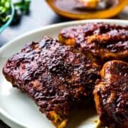 These Instant Pot BBQ ribs are the perfect recipe to make to break in your Instant Pot! They are so easy to make and taste like they've been slow-roasting for hours. Tender, fall-off-the-bone perfection!