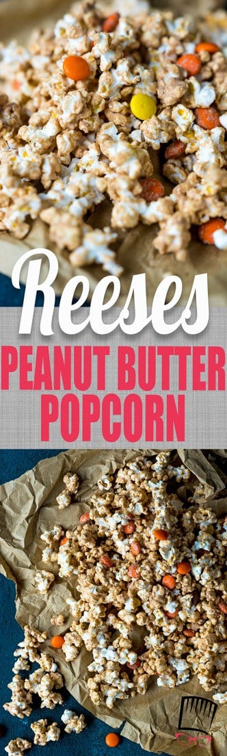 All the flavor of your favorite peanut butter cup wrapped around crunchy popcorn! This Peanut Butter Popcorn is for you, Reese's Lovers! 