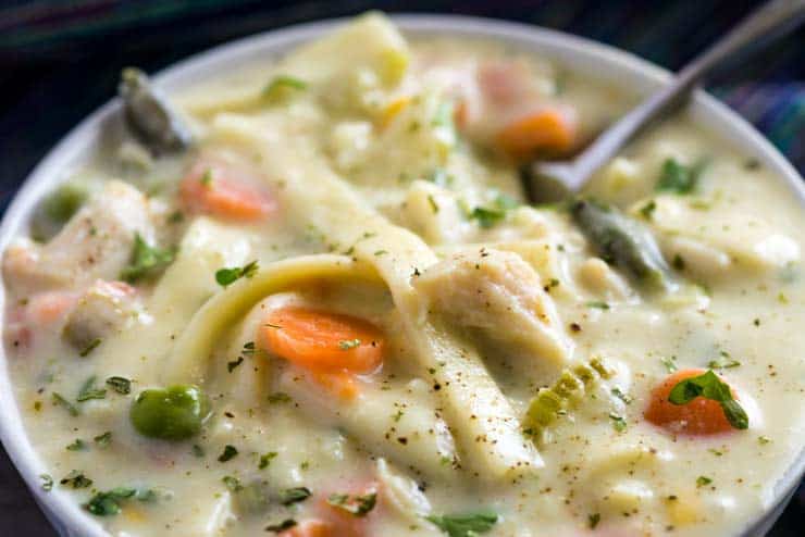 Homemade Creamy Chicken Noodle Soup