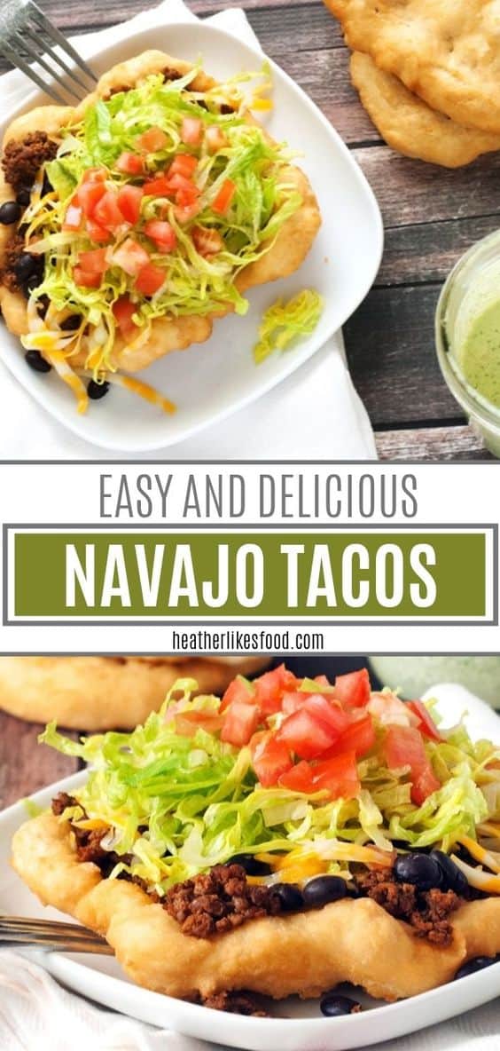 Navajo Tacos-- 2 Ingredient Dough Topped w/ Saucy Mexican Style Beef