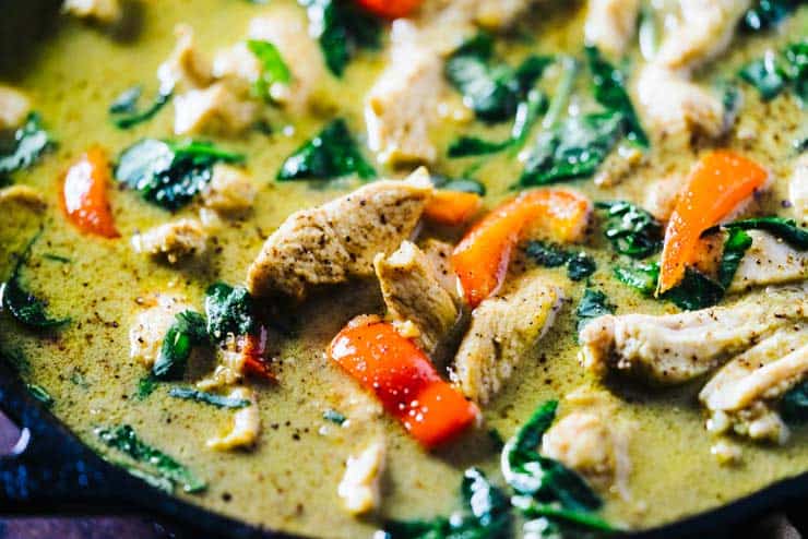 Close up of easy chicken with coconut milk recipe