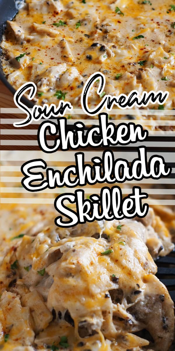 Sour Cream Chicken Enchilada Skillet-- All the Flavor in a One Pan Meal!