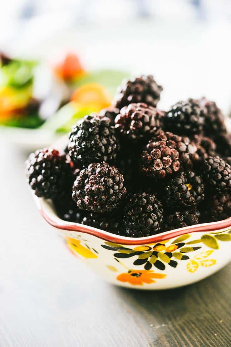 Frozen Oregon Blackberries in a bowl