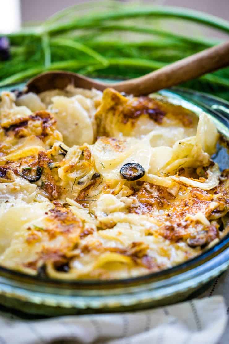 Au Gratin Potato Recipe With Fennel And Olives | Heather Likes Food